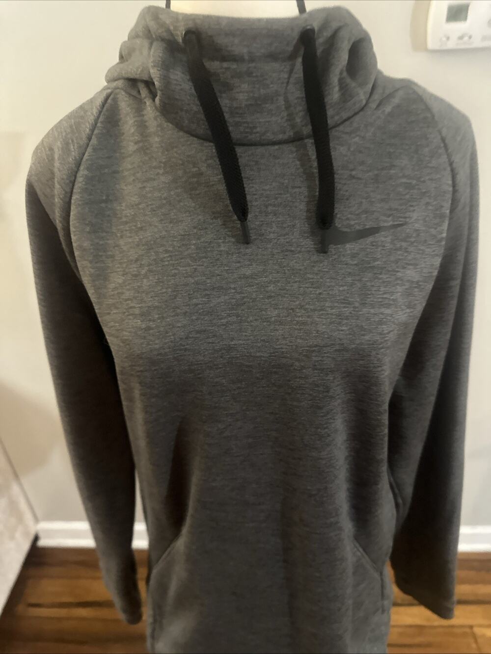 NIKE Hoodie Men's Size Small Gray Dri Fit Pullover Mock Neck Long Sleeve